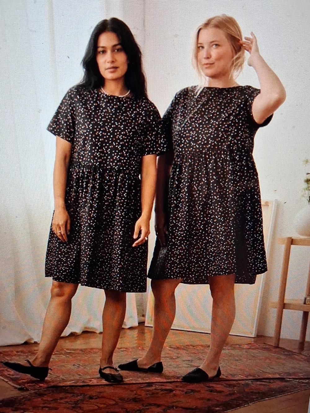 NWOT Tradlands Nico Dress Black Floral Cotton XS